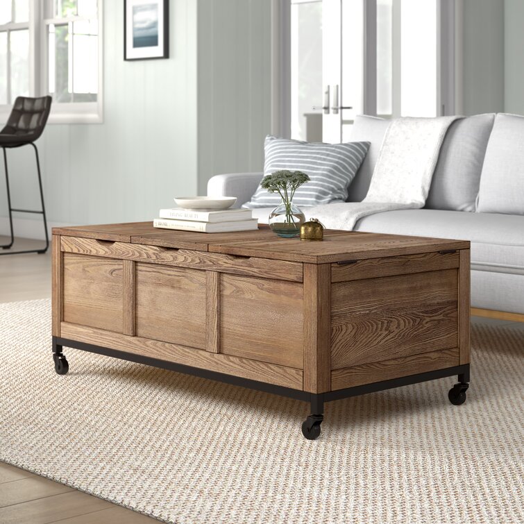 Lift top coffee table deals with storage and wheels